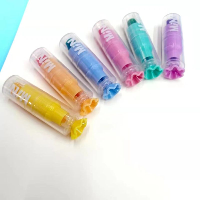 Student 750 Candy-shaped highlighter DIY 6-color graffiti painting macaron planner pen Line marking pen pic 5