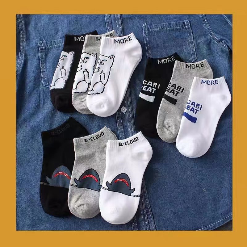 2023 New 23 Summer New Spring And Summer Thin Socks Men's Boat Socks Low Top Shallow Mouth Tide Brand Letter Suction Sweat Breath Short Tube Sports Invisible Socks Women Application Scenario