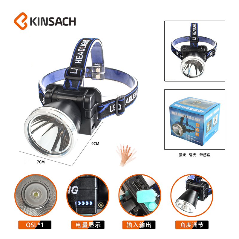 Wholesale of smart sensor LED headlamps, high-power strong light bulbs, outdoor night fishing lights, miner's lamps and flashlights details Picture
