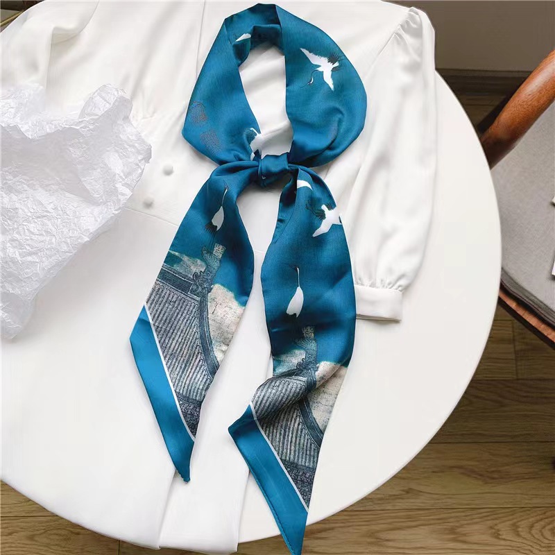 FLY1845 Silk scarf women Spring and autumn small long strip fashion lazy woman Korea all decorative scarf scarf with suit tie bag