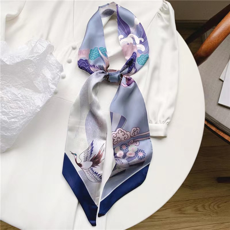 FLY1847 Silk scarf women Spring and autumn small long strip fashion lazy woman Korea all decorative scarf scarf with suit tie bag