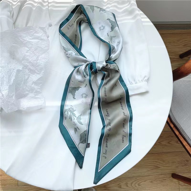 FLY235 Silk scarf women Spring and autumn small long strip fashion lazy woman Korea all decorative scarf scarf with suit tie bag