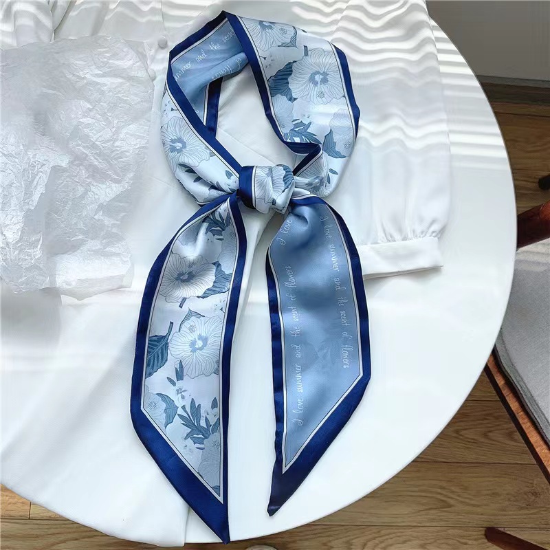 FLY1850 Silk scarf women Spring and autumn small long western fashion lazy woman Korea all decorative scarf scarf with suit tie bag