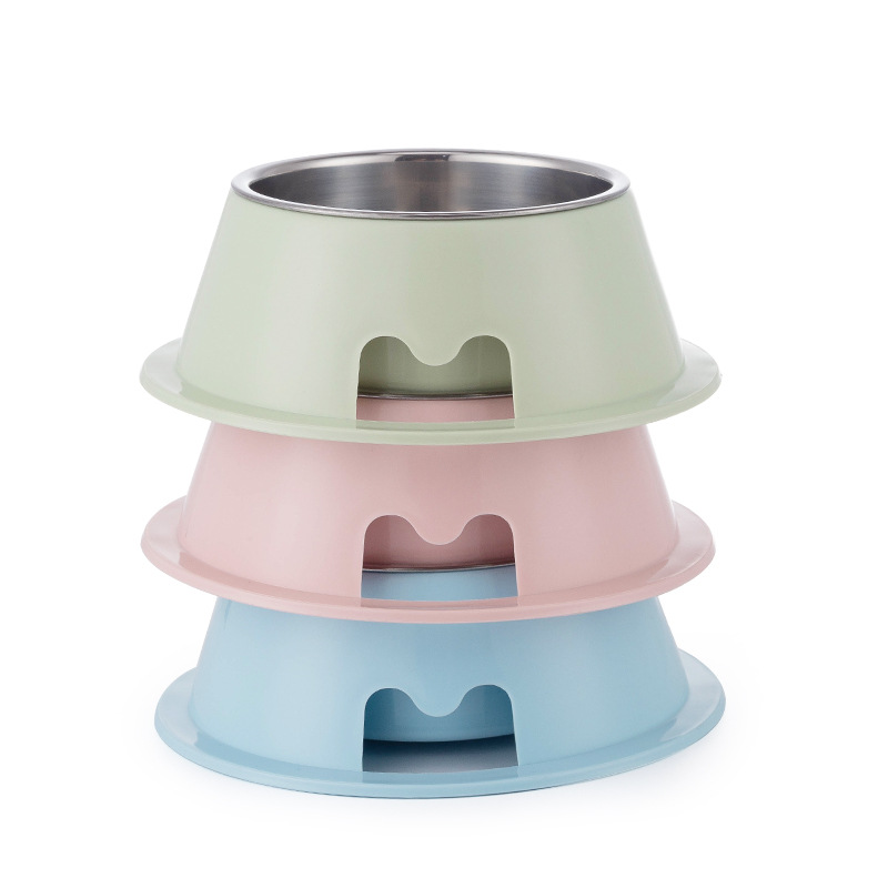 Stainless steel pet bowl shell made of pp material, resistant to biting. Dog bowl, cat bowl, cat food bowl, dog food bowl, large-capacity pet food utensils details Picture