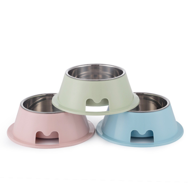 Stainless steel pet bowl shell made of pp material, resistant to biting. Dog bowl, cat bowl, cat food bowl, dog food bowl, large-capacity pet food utensils