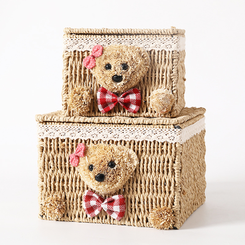 Wicker storage basket for foreign trade