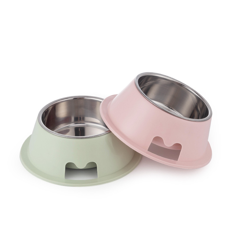 Stainless steel pet bowl shell made of pp material, resistant to biting. Dog bowl, cat bowl, cat food bowl, dog food bowl, large-capacity pet food utensils Specification image