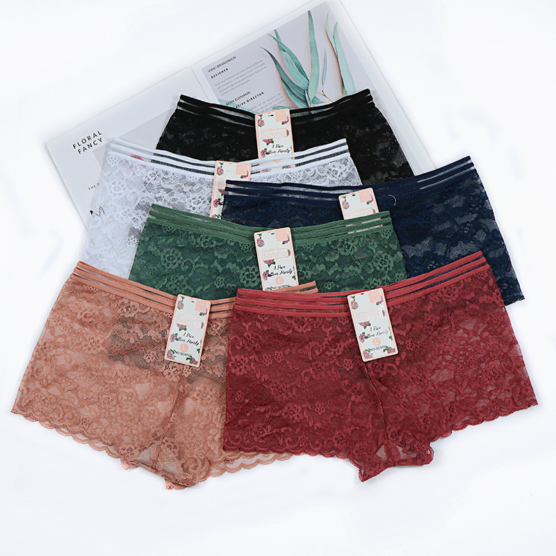 Satsha  Ladies Sexy Lace Embroidered Women Custom Shorts Underwear thumbnail