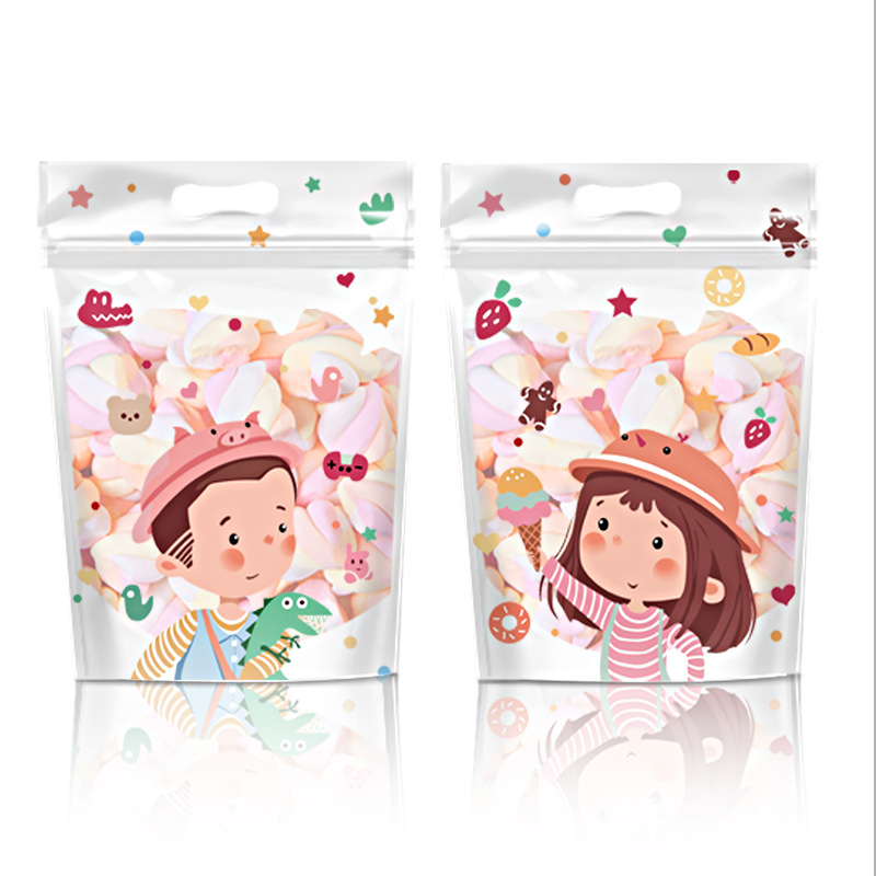 Original Snow Crisp Self-Supporting Bag Cookie Bag Children's Day Nougat Candy Hand Zipper Sealed Bag Item Picture