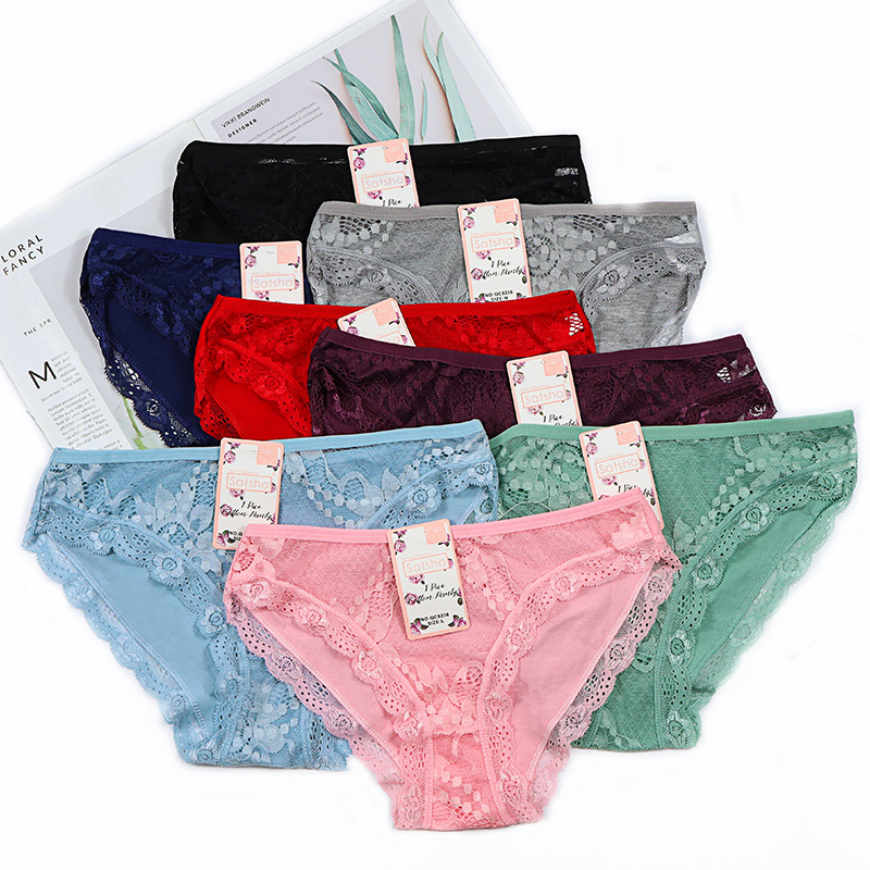 Sevencolors Lace Transparent Print Petals Sexy Ladies Underwear Panties thumbnail