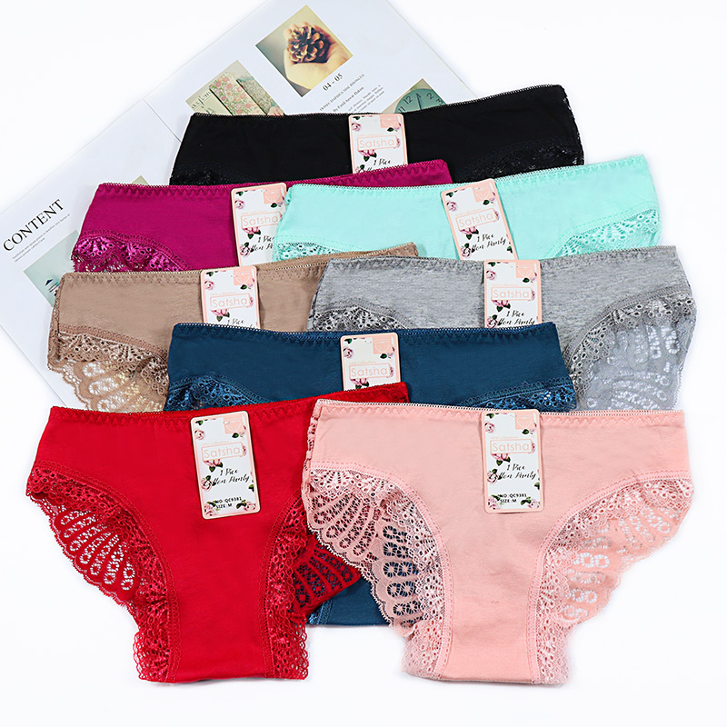 7colors Rose Factory direct sale ladies lace cotton mesh panties thumbnail