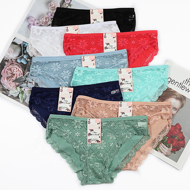  Satsha Lace Cotton Colorful Floral Middle Rise Sustainable Panties thumbnail
