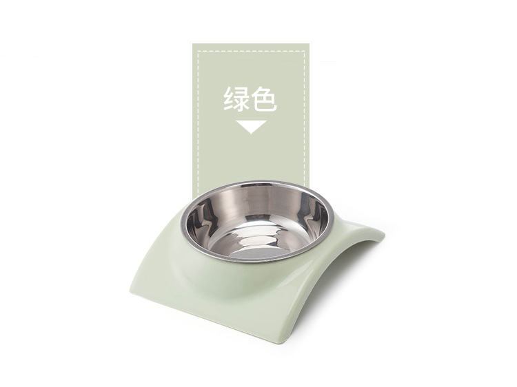 新款瓦片型宠物碗不锈钢pp材质防滑防打翻狗碗猫粮碗饭盆宠物单碗详情5