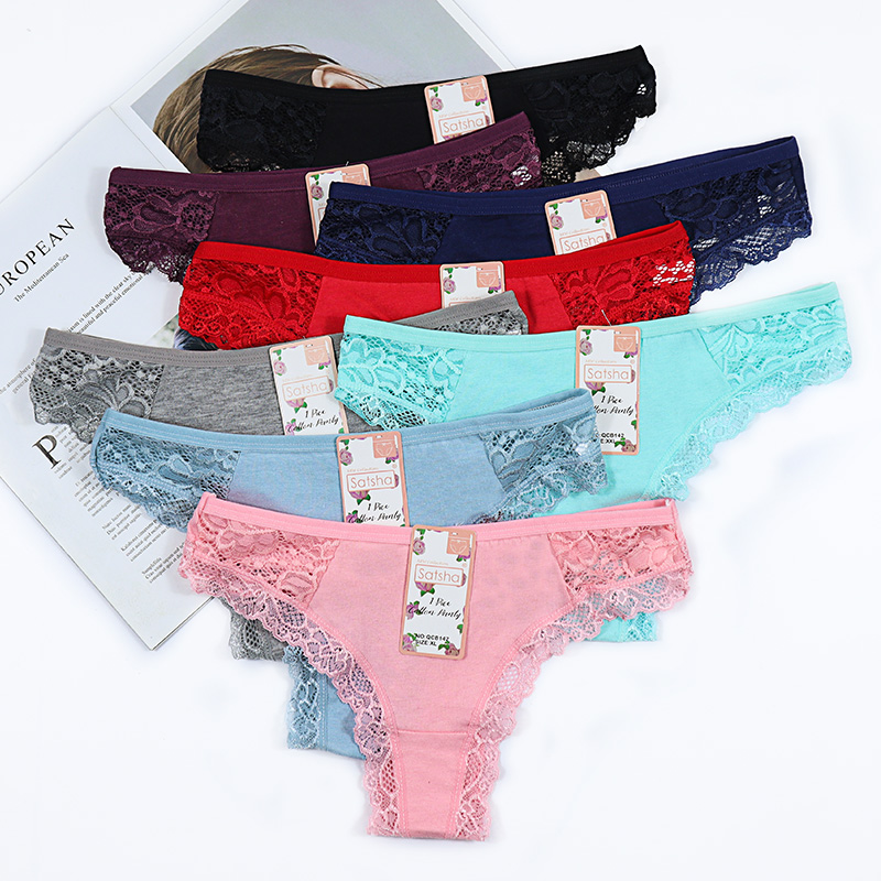 Satsha Comfort Seamless Ladies Sexy Lace Thong T Back Low Rise Panties thumbnail
