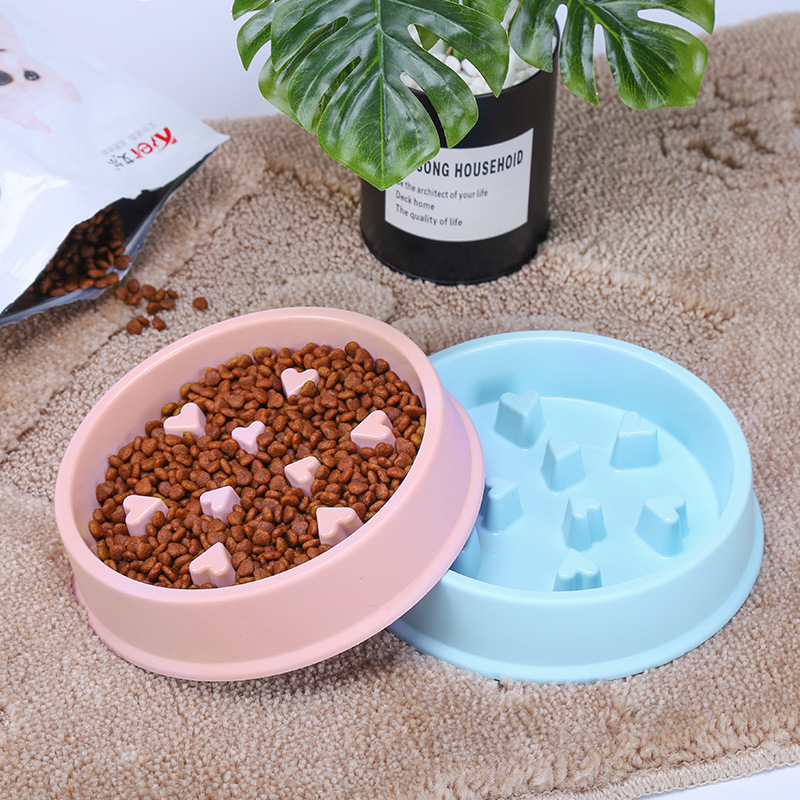Heart-shaped dog bowl, licking bowl, slow food, cat anti-choking bowl, anti-tipping and anti-slip pet food bowl