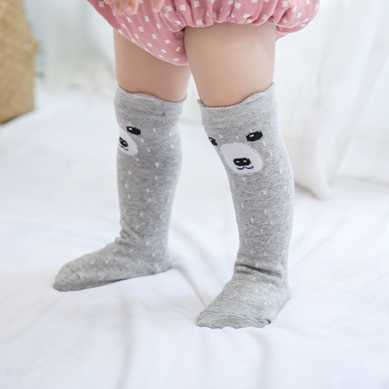 Cartoon children's socks all cotton autumn and winter thickened boys and girls babies in cotton socks non-slip point rubber socks wholesale Item Picture