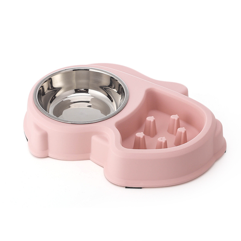 New pet slow food bowl, dog bowl, cat bowl, anti-slip and anti-knock, slow food licking bowl, water bowl and rice bowl, dual-purpose pet double bowl Item Picture