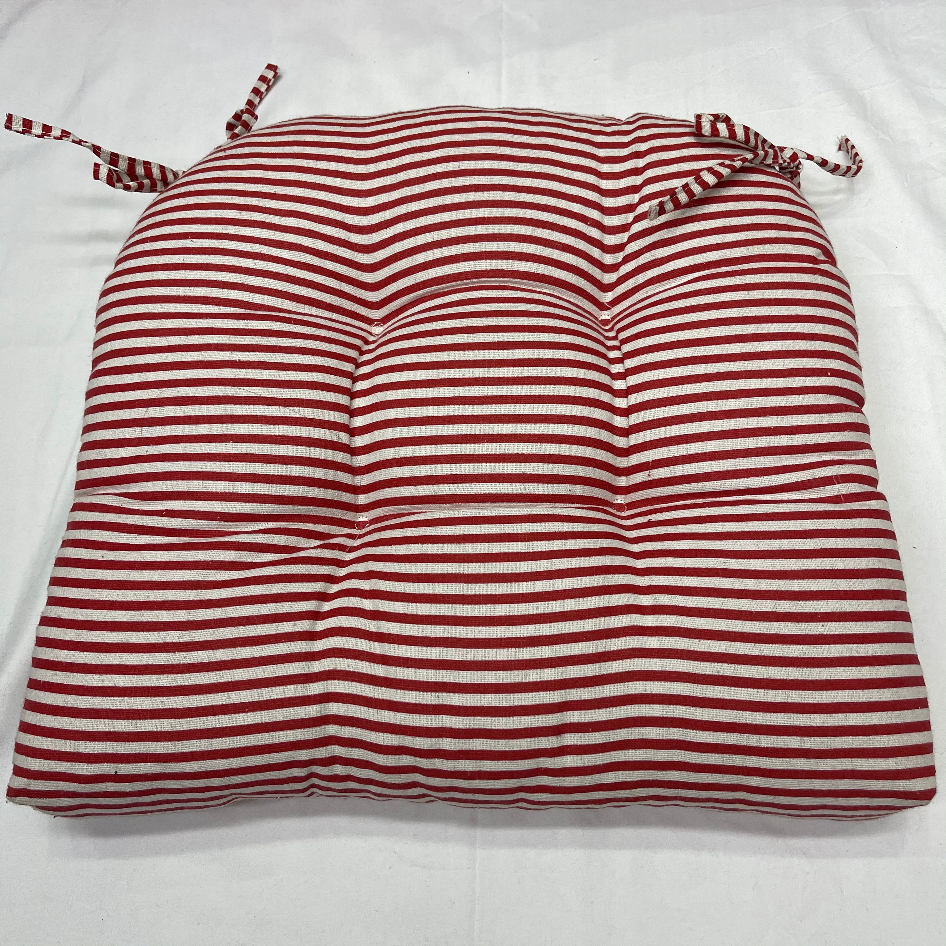 New Explosion Factory Direct Sales Thickened Strap Strap Polka Dot Striped Canvas Cushion Office Bay Window Tatami Cushioned Table Chair Cushion Item Picture