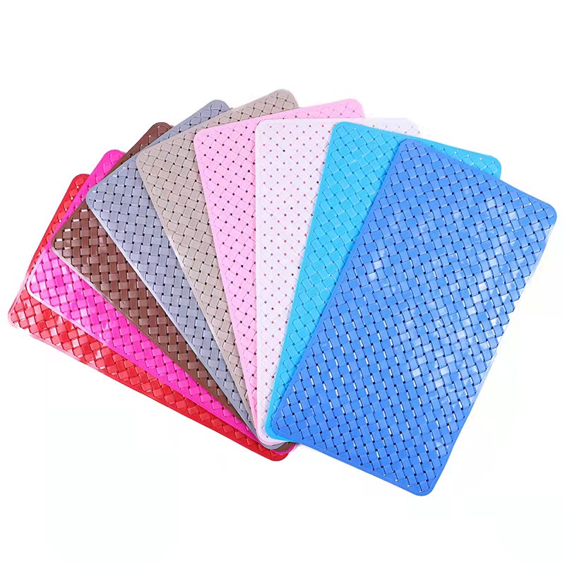 Solid Color Oblong Braided Mat Bathroom Mat Anti-Slip Wear Specification drawing