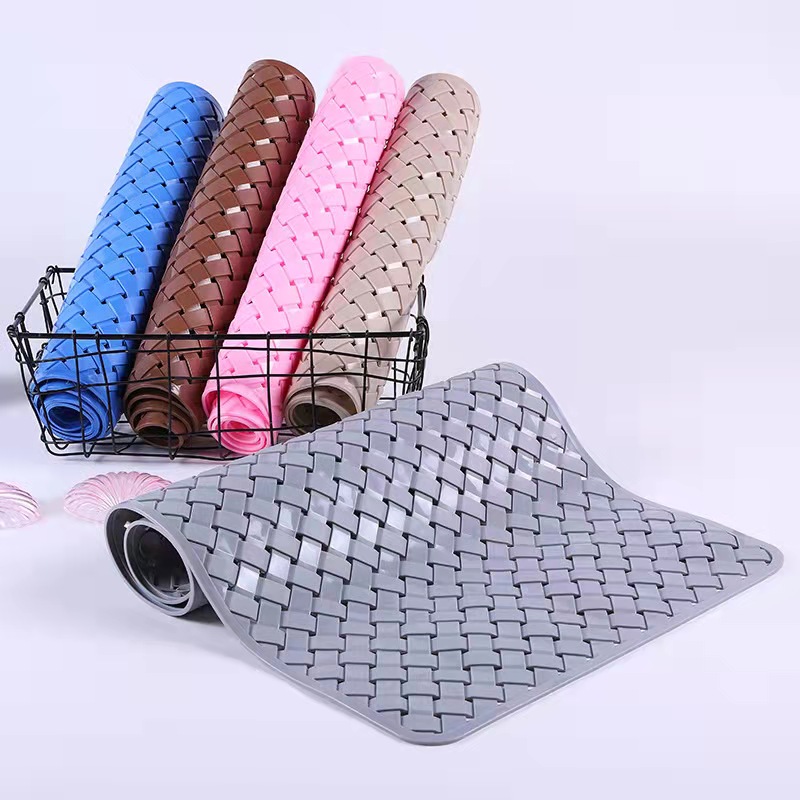 Solid Color Oblong Braided Mat Bathroom Mat Anti-Slip Wear