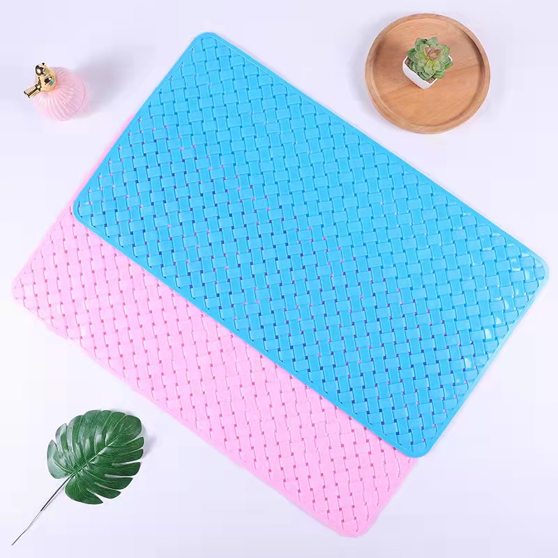 Solid Color Oblong Braided Mat Bathroom Mat Anti-Slip Wear details Picture