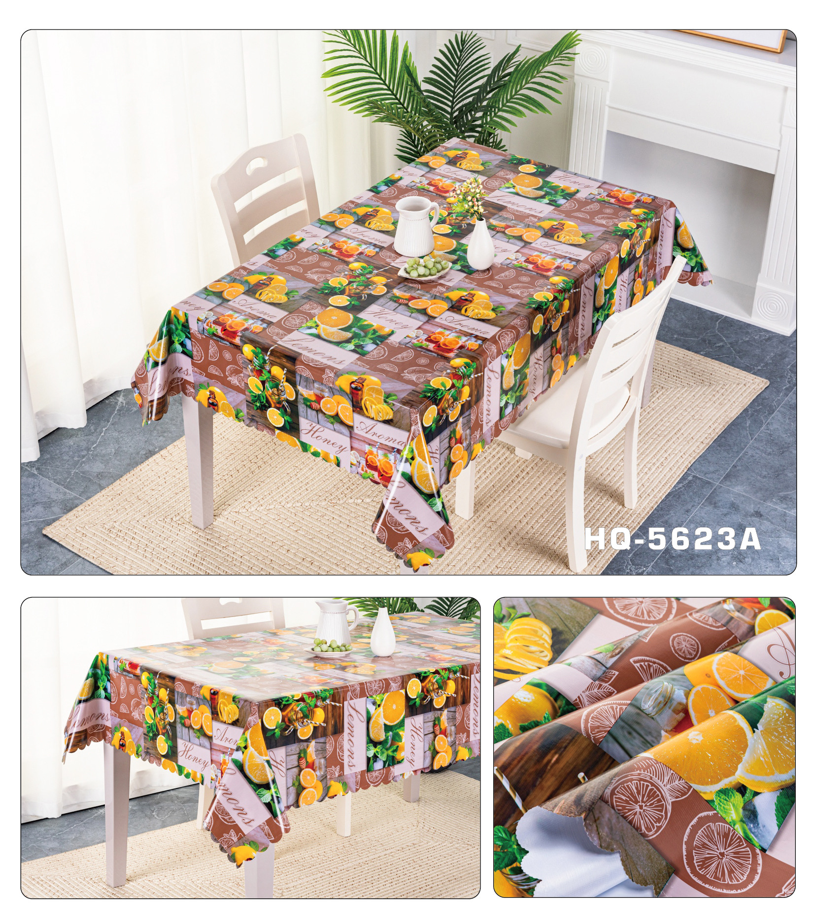 Garden style European style HD PVC printed tablecloth tablecloth high quality three paste waterproof no-wash table cloth wholesale factory direct sales details Picture
