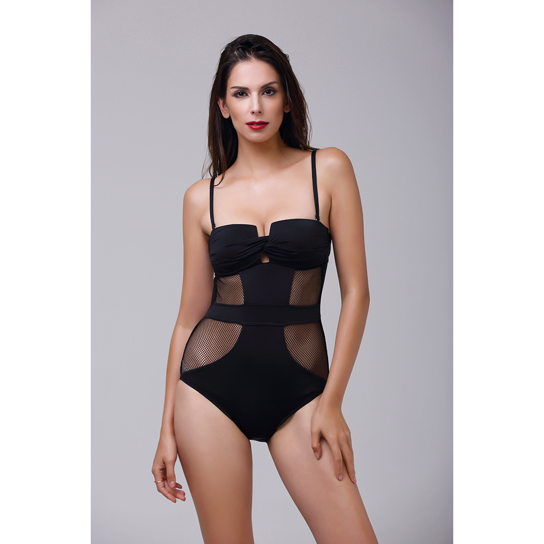 Women's sexy one-piece swimwear sheer shapewear thumbnail