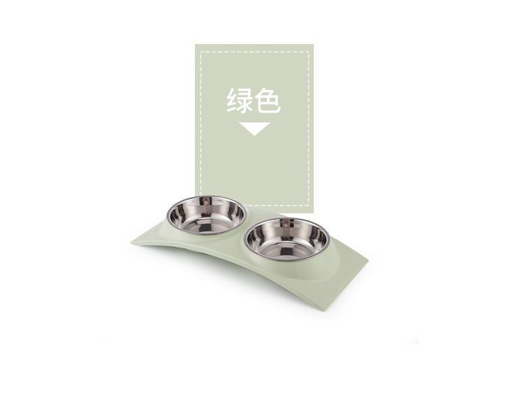 Pet stainless steel double-bowl arch bridge type anti-tipping and anti-slip drinking bowl, food bowl, universal cat food bowl, dog rice bowl, food basin, pet food utensils pic 5