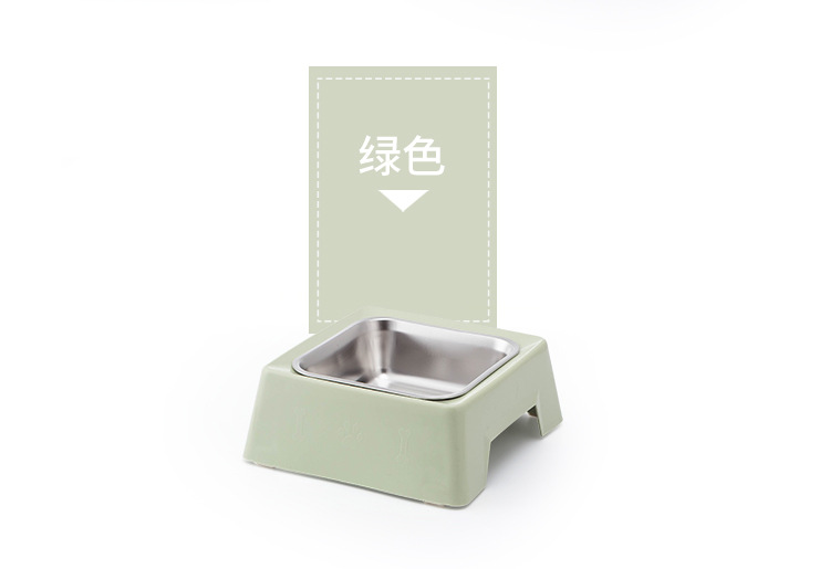 Square pet single bowl made of stainless steel pp material, resistant to biting, slip and knocks. Dog bowl, cat bowl, pet food utensils pic 4