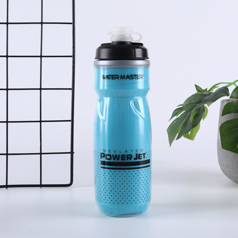220408双层水壶（620ml,拉伸开关）运动水壶水瓶山地自行车带防尘盖塑料水壶骑行水杯详情4