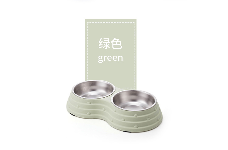 新款宠物双碗不锈钢狗碗猫碗防打翻防滑饮水碗粮碗双用大中小号宠物碗详情6