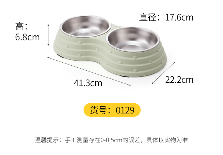 新款宠物双碗不锈钢狗碗猫碗防打翻防滑饮水碗粮碗双用大中小号宠物碗详情4