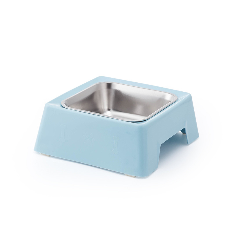 Square pet single bowl made of stainless steel pp material, resistant to biting, slip and knocks. Dog bowl, cat bowl, pet food utensils Application Scenario
