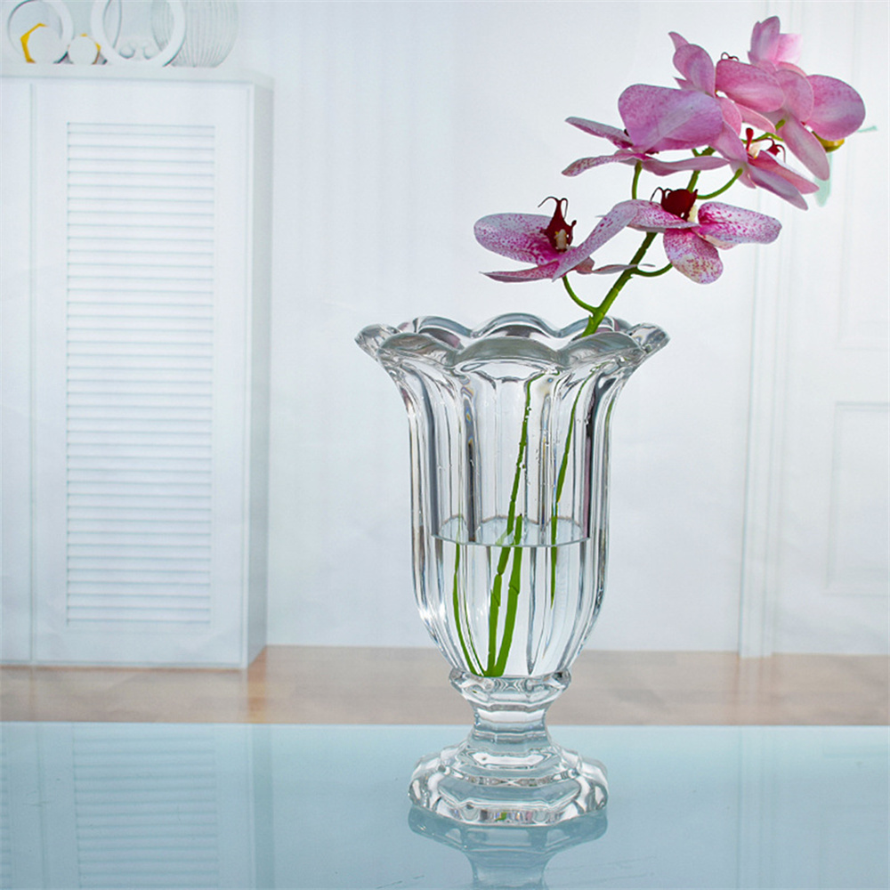 Erha Crystal, Erha Crystal In Various Models, Light Luxury European-Style Crystal Glass Vases, High-Footed Transparent Vases, Simple Home Decoration Items, Creative Hydroponic Vases