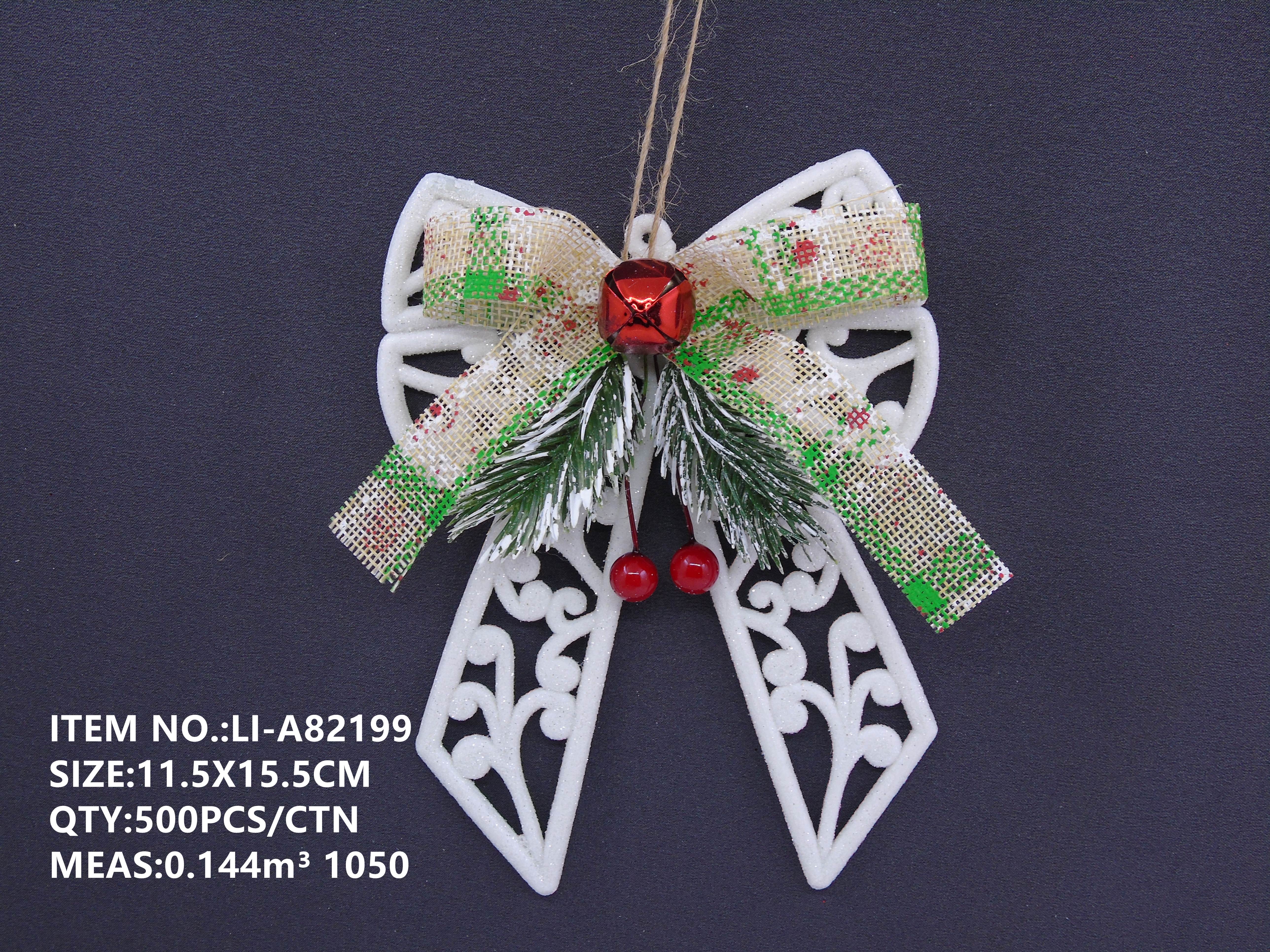 11.5X15.5CM Christmas plastic bow pendant decoration pic 1