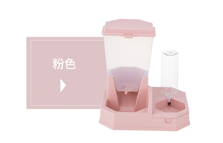 New type of automatic pet feeding and drinking water dispenser, dog and cat food storage bucket, water feeder, anti-slip and anti-knock pet double bowl, pet supplies pic 5