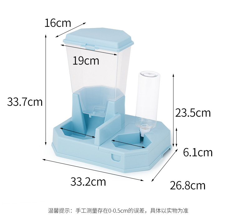 New type of automatic pet feeding and drinking water dispenser, dog and cat food storage bucket, water feeder, anti-slip and anti-knock pet double bowl, pet supplies pic 3