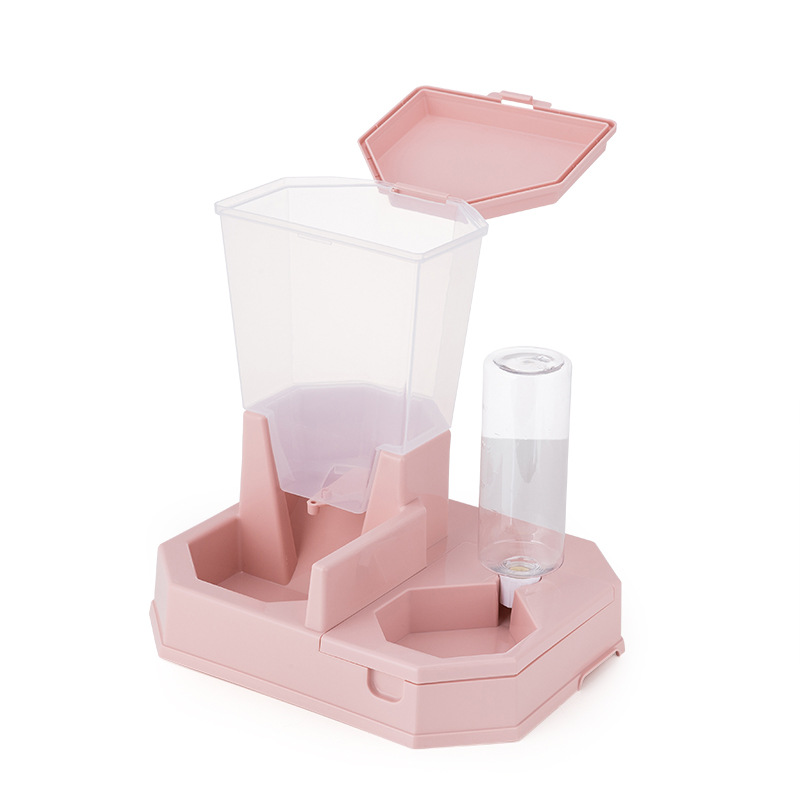 New type of automatic pet feeding and drinking water dispenser, dog and cat food storage bucket, water feeder, anti-slip and anti-knock pet double bowl, pet supplies Application Scenario