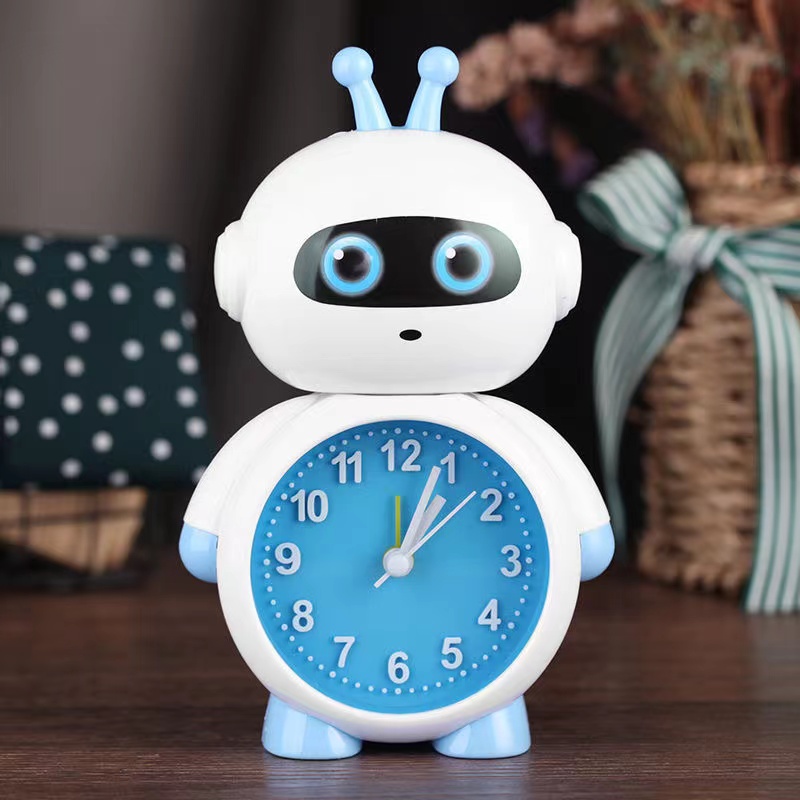 Factory Direct Cartoon Robot Alarm Clock Students Cartoon Alarm Clock Creative Gift Small Clock Specification drawing