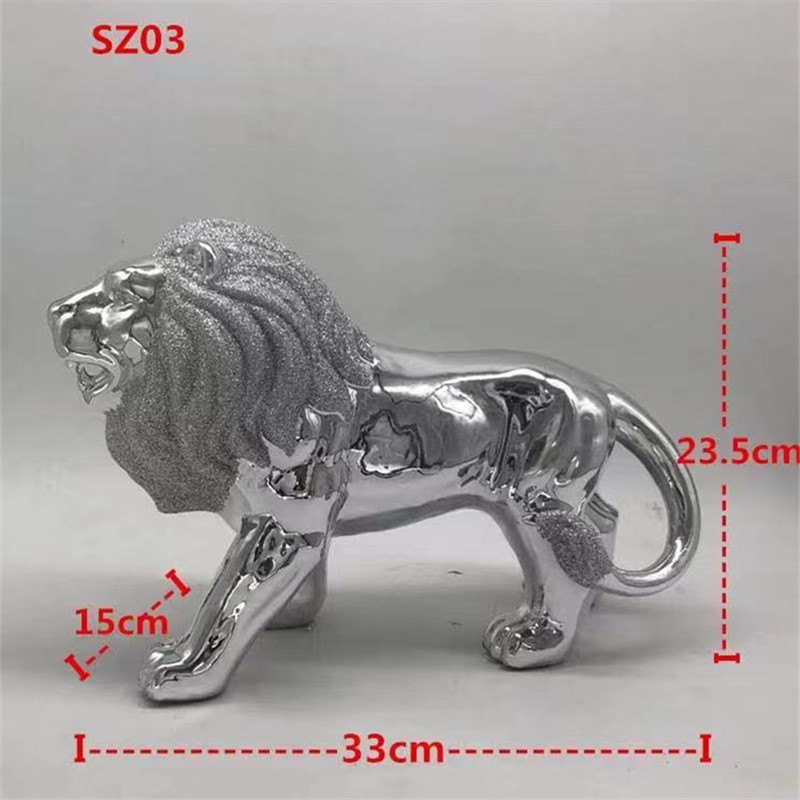 Ceramic craft display silver lion Baoxian Craft 7888 store wholesale details Picture
