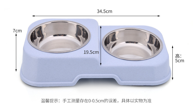New pet bowls, high and low stainless steel pp material, dog bowls, cat bowls, anti-knock and anti-slip water bowls, food bowls, universal pet double bowls pic 3