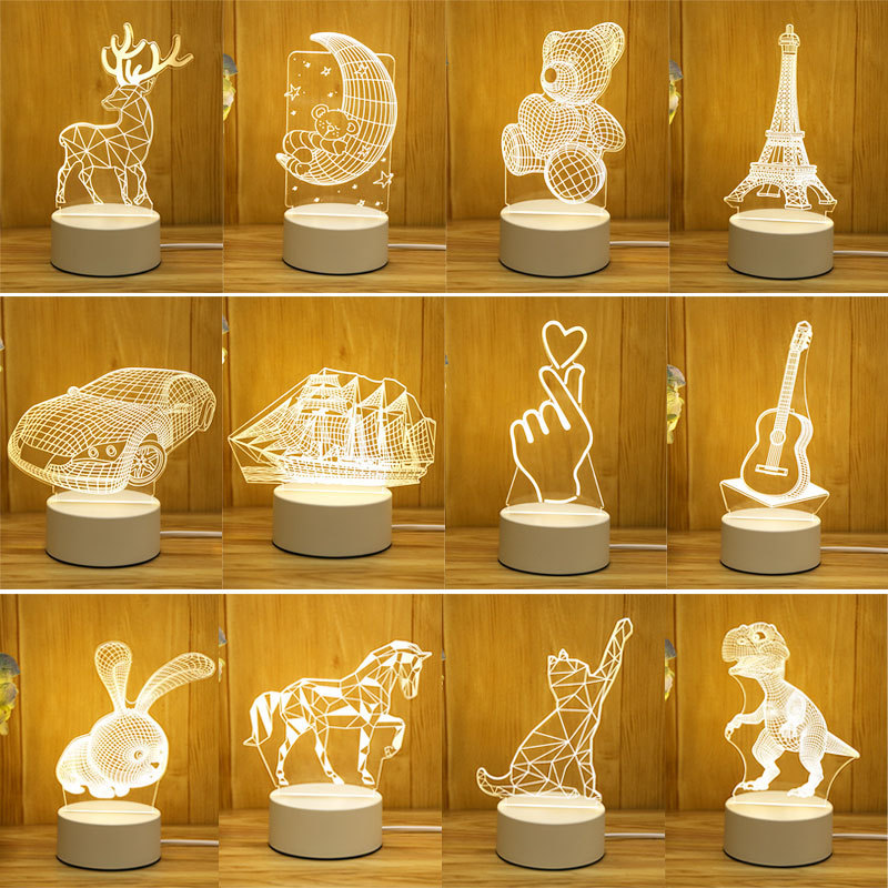 Smart home 3d night light for foreign trade