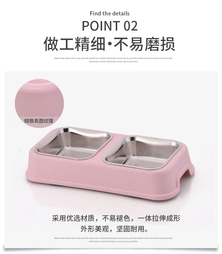 New pet stainless steel double bowls, anti-slip and anti-knock, dog bowls, cat bowls, detachable and washable water bowls, food bowls and pet bowls pic 7
