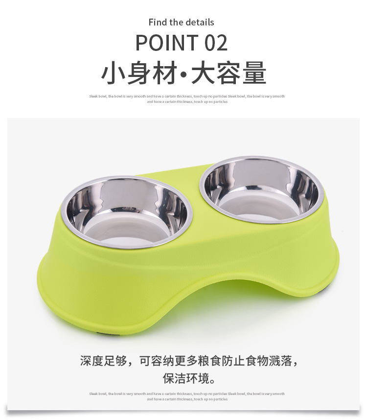 Tazón de acero inoxidable para mascotas antideslizante y antiderrapante tazón de plástico para perros tazón para gatos tazón de agua resistente a mordeduras cuenco de comida desmontable lavable para mascotas tazón único pic 7