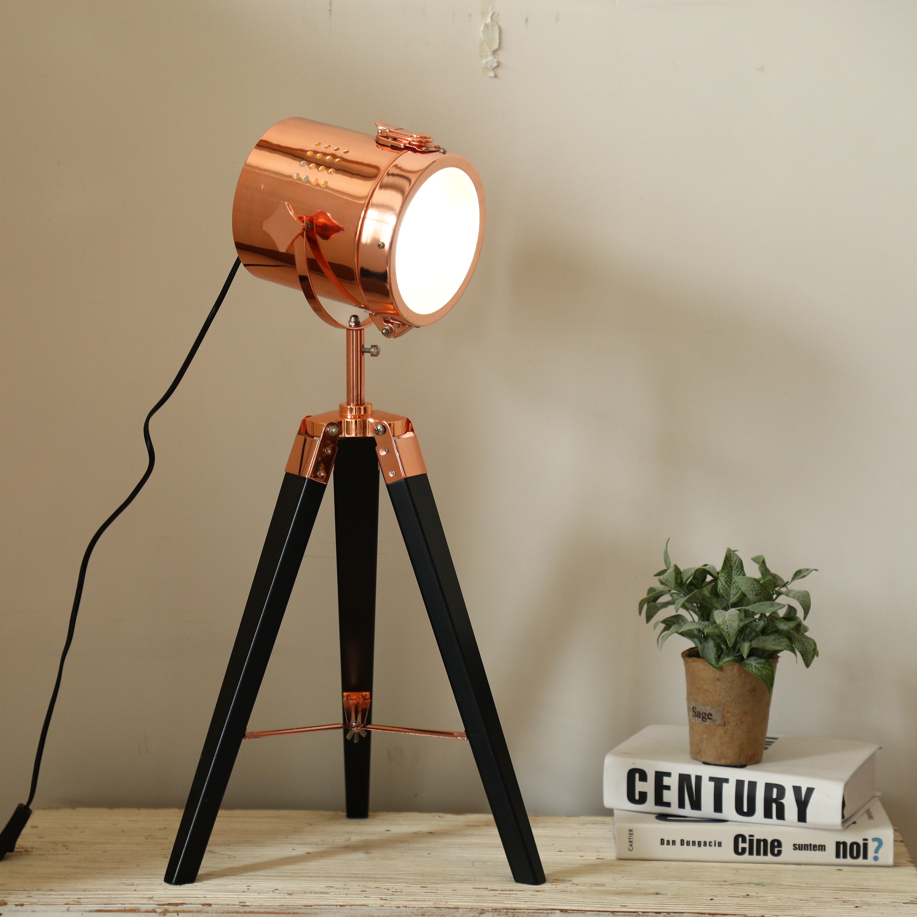 Creative light Solid wood three stand lamp Decorative lamp Metal lamp