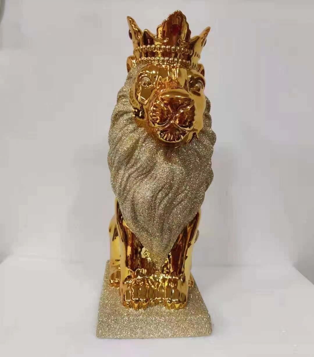 陶瓷动物狮子摆件 金色银色 宝仙工艺厂家直销详情2