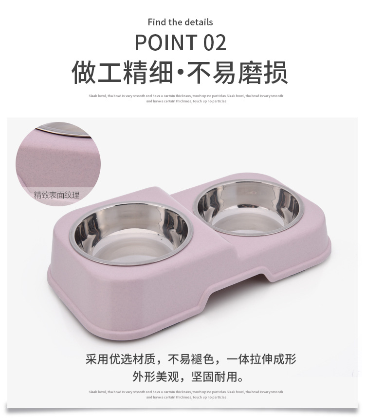 New pet bowls, high and low stainless steel pp material, dog bowls, cat bowls, anti-knock and anti-slip water bowls, food bowls, universal pet double bowls pic 7