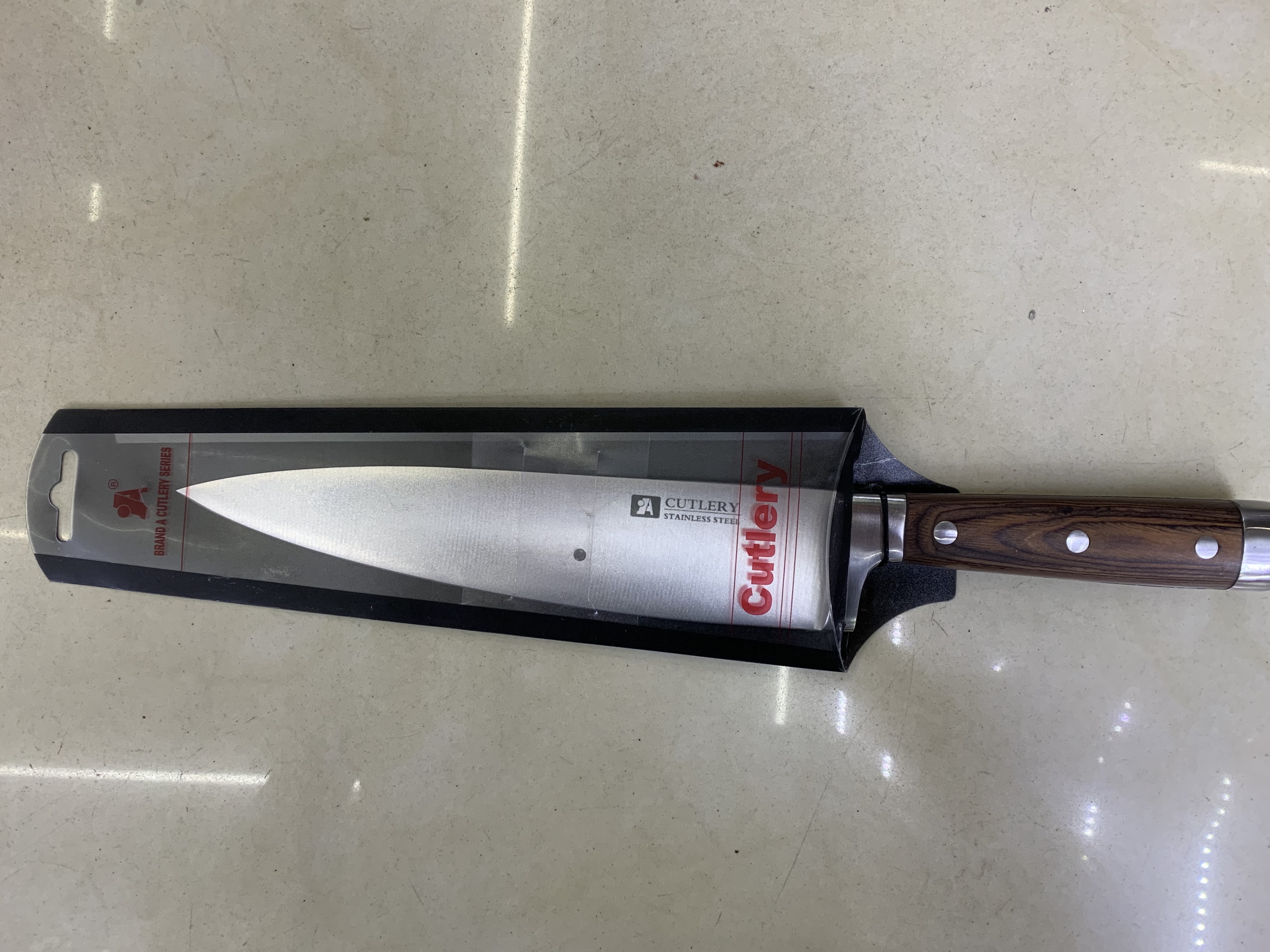 Chef's knife with steel head handle full figure