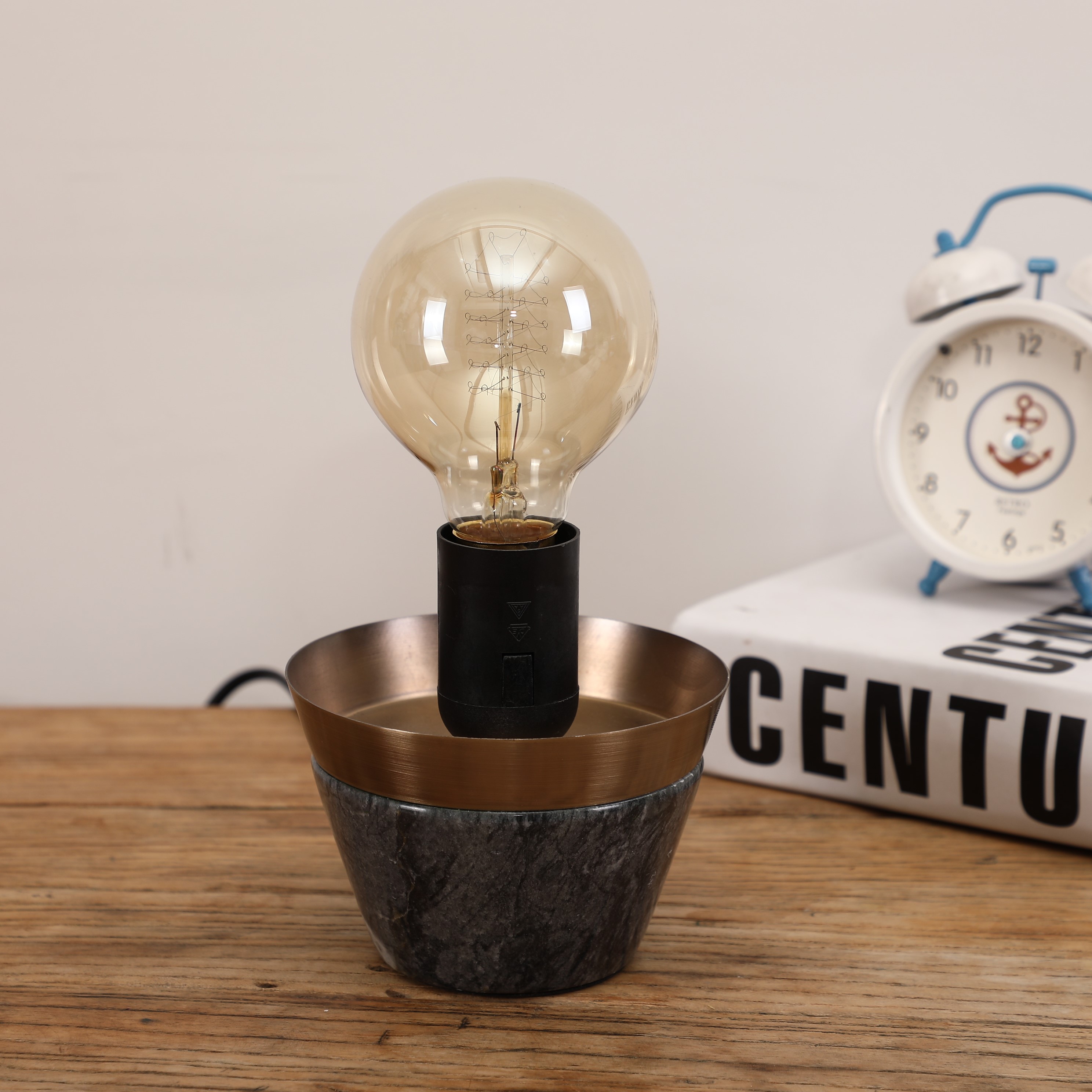 Marble desk lamp Metal desk lamp with bulb