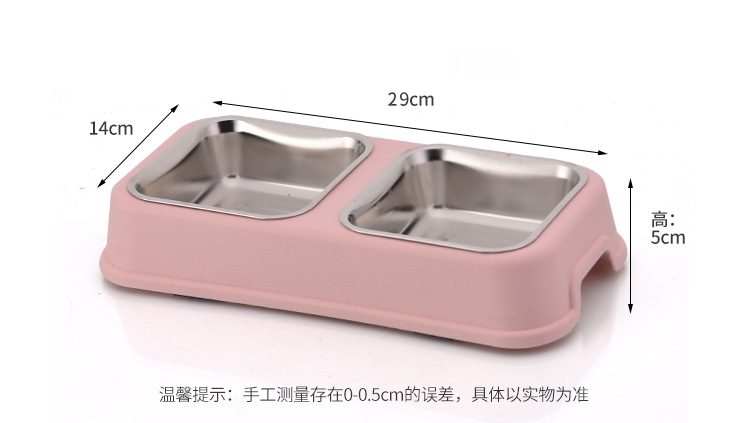 New pet stainless steel double bowls, anti-slip and anti-knock, dog bowls, cat bowls, detachable and washable water bowls, food bowls and pet bowls pic 3
